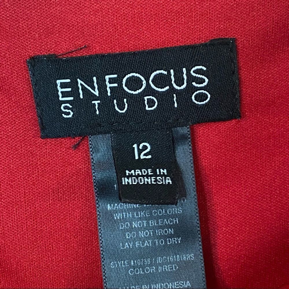 EN FOCUS STUDIO Red Texture Mini Dress Size 12 - Picture 6 of 6